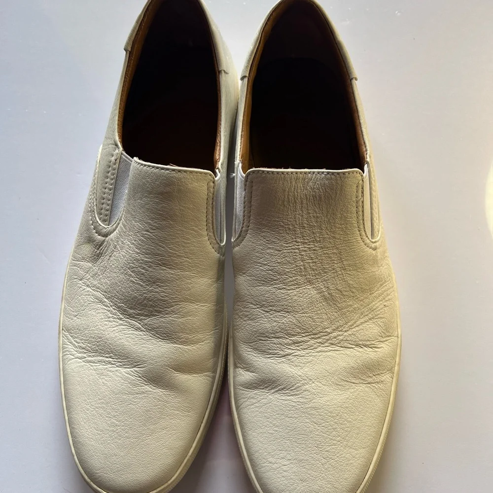FRYE White Leather Slip-On Shoes‎